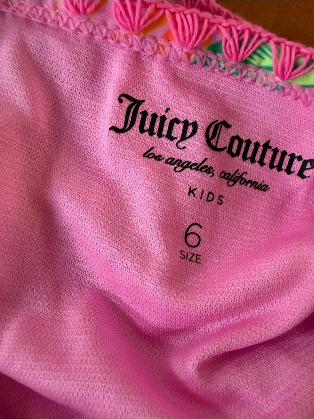 New Juicy Couture Girls Pink Tropical Floral One-Piece Swimsuit size 6